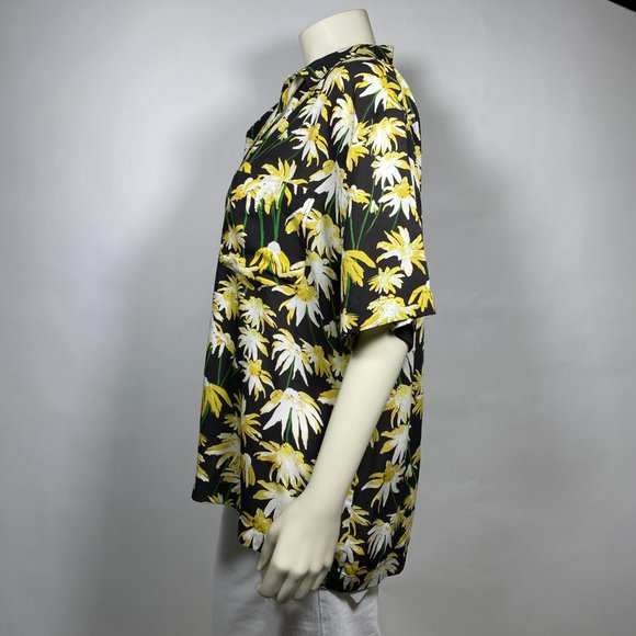LOEWE Yellow/Black Daisy Floral Print 'Bowling' Shirt - Picture 4 of 10